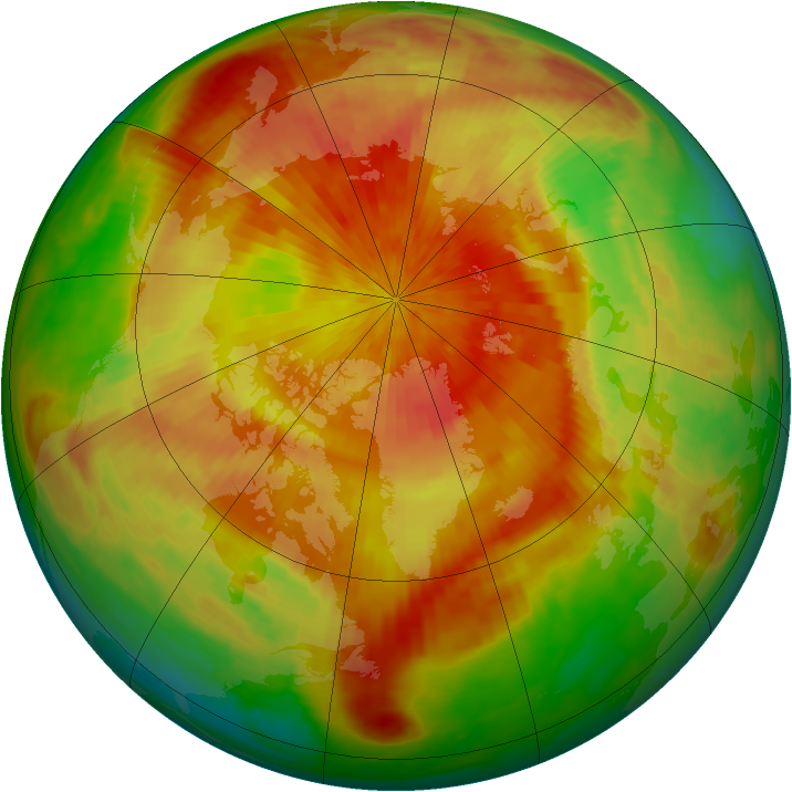Arctic ozone map for 08 April 2001